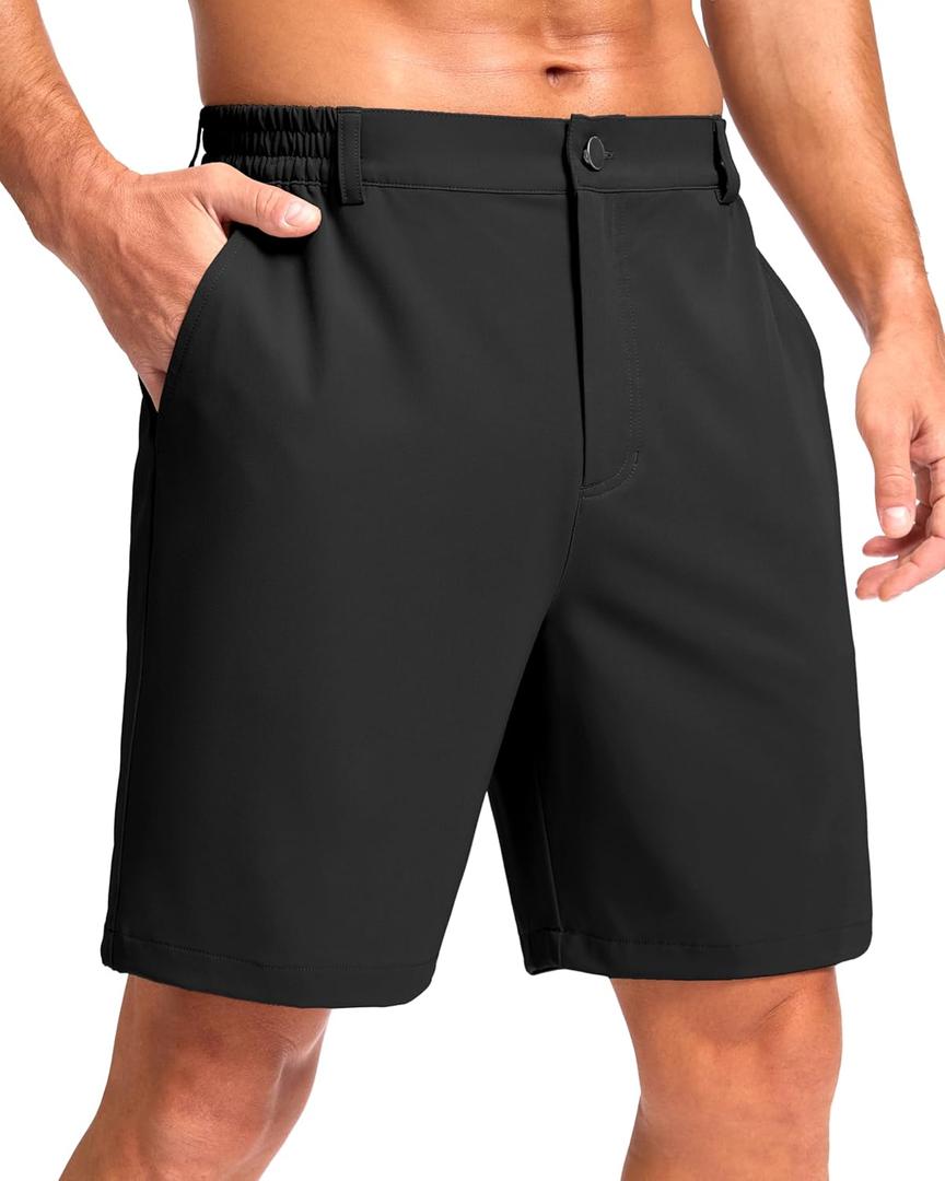 Pudolla Men's Casual Shorts 7"/9"/5" Lightweight Golf Shorts with 3 Pockets Stretch Quick Dry Comfy Work Shorts Size L7/2XL
