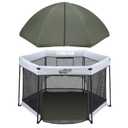 Pamo Babe Baby Playpen with Sun Protection Canopy - Indoor & Outdoor Play Yard for Babies and Toddlers - Baby Tent with Zipper Door