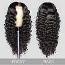PYY Deep Wave Lace Front Wigs Human Hair Deep Wave Wig 13x4 HD Lace Frontal Raw Human Hair Glueless Wigs for Black Women Pre Plucked with Baby Hair 24 Inch