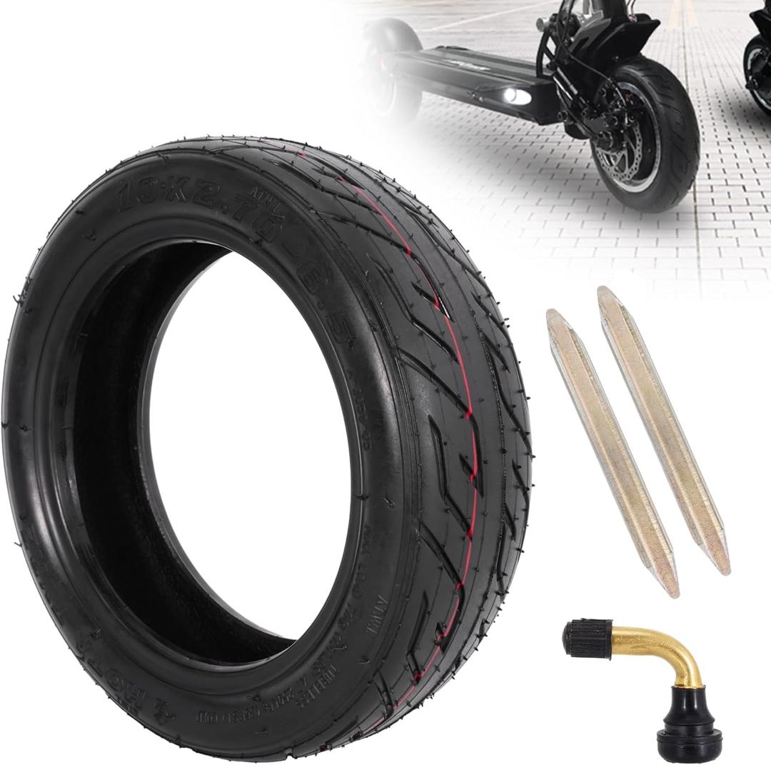 10x2.70-6.5 Tubeless Tire, 10 Inch Scooter Vacuum Tire for Speedway Dualtron Joyor Titan Segway Gotrax Mten3 Okai Beetle Hitway H5 Electric/Gas Scooter balance Scooter 10" OD Tyre