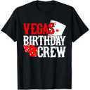 Vegas Birthday Crew Black Crew Neck T-Shirt, Unisex Adult, Short Sleeve, Modern Party, Letter Print, Size: Small