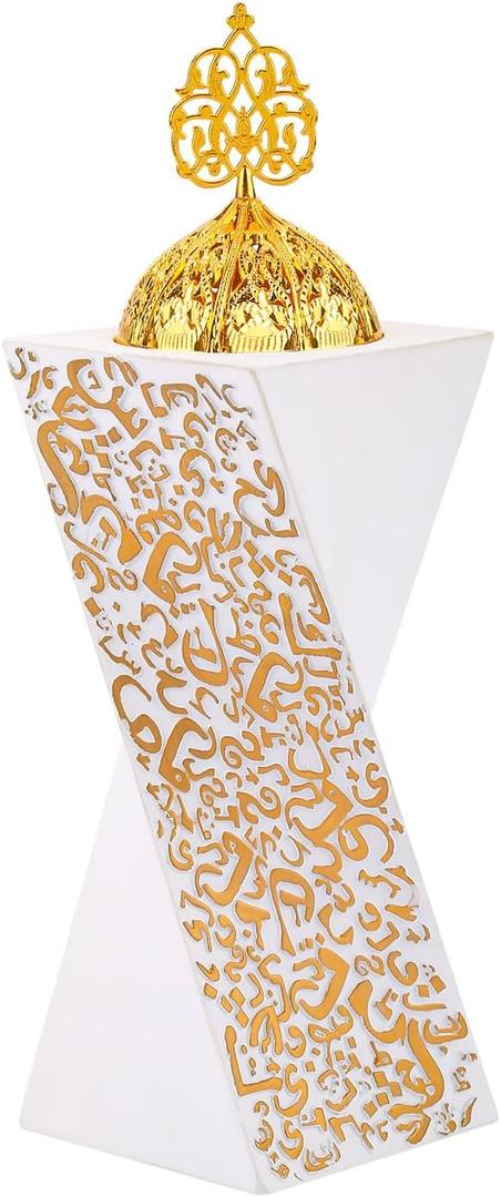 White Bakhoor Burner, Charcoal Incense Burner, Frankincense Resin Incense Burner, Incense Burner for Yoga, Spa AromatherapyOffice & Home Decor Gifts