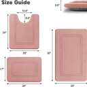 YIHOUSE Memory Foam Bath Mat Set, Bathroom Rugs Sets 3 Pieces, Non Slip Bath Mats for Bathroom, Super Soft and Water Absorbent Bath Rug Set, Machine Washable U Shape Toilet Rug,Pink