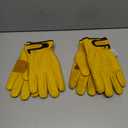 toolant Winter Leather Work Gloves, Warm 3M Thinsulate Lining for Cold Weather Work, Thermal Insulated Gloves (Large, Yellow - Winter Version (2 Pair))