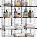 HOMIDEC Closet Organizers and Storage, 12 Wire Storage Cubes, DIY Room Shelf for Garment Racks, Closet, Wardrobe (Black)
