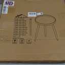 AOJEZOR Side Table: End Table for Indoor Use - Round Side Tables for Small Spaces - Grey Top 3 Legged Gold (16.9Dia x 17''H)