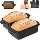 9×5 Inch Cast Iron Loaf Pan with Lid, 2-in-1 Bread Baking Pans for Homemade Bread, Pre-Seasoned | Even Heat Distribution, 2 Piece Set