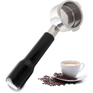 DFD 51mm Bottomless Portafilter Compatible with Gevi Espresso Machine, 51mm Portafilter 3 Ears with Prongs Thickness 4mm Fits for Yabano Included Portafilter Filter Basket Espresso Accessories, slive