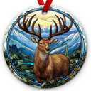 2 x Deer Christmas Ornament 2025 - Rustic Hunting Decor, Buck Hunter Reindeer Decoration  Woodland Holiday Tree Ornament, Hunt Lover Gift, Ideas for Man, Hunters