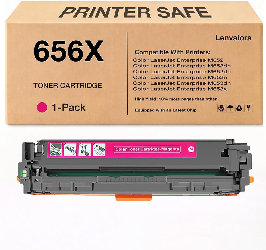 656X MagentaToner Cartridge Replacement for HP 656A 656X CF463X CF463A MagentaToner Cartridge High Yield Used with HP Color Enterprise M652dn M652n M653dh M653dn M653x Printer