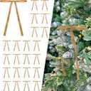 Set of 24 Khaki Brown Velvet Bows Ornaments for Christmas Tree, Vintage Velvet Christmas Bows Tree Decorations, Indoor Home Decor for Wreath Mantle Gift Wrap Holiday Decor, 3/8'' W, 5 * 7 inch