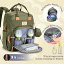 RUVALINO Diaper Bag Backpack - Multifunction Travel Back Pack Maternity Baby Changing Bags, Diaper Changing Totes, Large Capacity, Waterproof and Stylish, Baby Travel Essential, Army Green