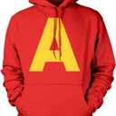 Letter A Yellow On Red Halloween Costume Party Pullover Hoodie S