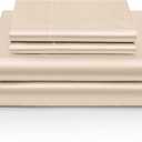 Vonty Satin Sheets Queen Silky Soft Satin Bed Sheets Beige Sheet Set, 1 Deep Pocket Fitted Sheet + 1 Flat Sheet + 2 Pillowcases