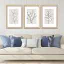YWJKWLGS Neutral Botanical Prints Framed Wall Art Decor 16x24 Inch Set of 3 Boho Plant pictures Sign minimalist Vintage for Bedroom Office bathroom Wall Hanging (Wood)