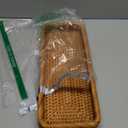 Rattan Toilet Tank Basket Woven Guest Towel Holder Decorative Wicker Tray 17" x 6" x 2" for Serving Bread or Shelves Bathroom Counter Organizers and Storage (17 x 6 x 2 inches, Honey Brown)