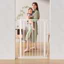 ELEVON Baby Gate for Stairs Doorways, 29.133.8" Extra Wide 36 Tall Dog Gate with Auto-Close, Pressure Mounted Walk Through Pet Gate, White
