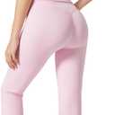 RXRXCOCO Women's Workout Sets 2 Piece Flare Leggings Butt Lifting Crop Tank Top Matching Set Colorblock Gym Yoga Outfits (Pink, S)
