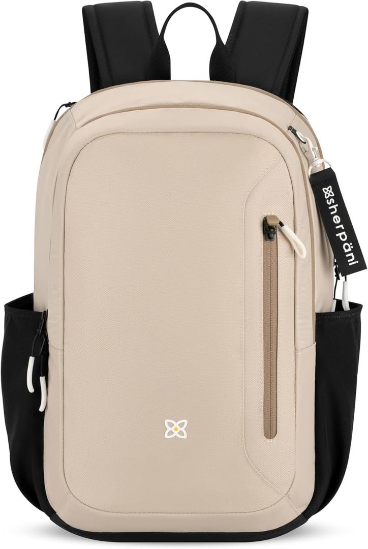 Sherpani Getaway, Casual Daypack Backpacks, Laptop Backpack, 22L Travel Backpack for Women, Travel Gift Bag, Fits 15'' Laptop, RFID Protection (Con Leche) (One Size) Sherpani Getaway, Casual Daypack Backpacks, Laptop Backpack, 22L Travel Backpack for Women, Travel Gift Bag, Fits 15'' Laptop, RFID Protection (Con Leche) (One Size)