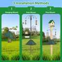 16" Metal Squirrel Baffle, Outdoor Bird Feeder Pole Squirrel Spikes Baffle, Hanging Bird Feeder for 4x4 Wooden Posts,Tree Trunks (Glass Green,1pc)
