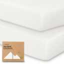 KeaBabies 2-Pack Baby Crib Sheets for Boys, Girls - 52x28 Viscose Derived from Bamboo Toddler Bed Sheets Neutral, Fitted Crib Mattress Cover for Standard Baby Bedding, Soft & Cozy (Soft White)