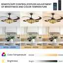 48" Tiffany Ceiling Fans with Lights Tiffany Vintage Fandelier Vintage Chandelier Fan Stained Glass Ceiling Fan Retractable Blades for Living Room Dining Room