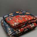 YJ.GWL Area Rugs for Living Room 6x9 Machine Washable Rugs, Non Slip Floral Vintage Rug Indoor Carpet, Stain Resistant Large Rug for Bedroom Dining Room, Orange-Red