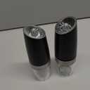 CIRCLE JOY Rechargeable Electric Salt and Pepper Grinder Set Gravity Salt and Pepper Mills Set with LED Light, No Battery Needed, Adjustable Coarseness, Washable 135ml Container, Black