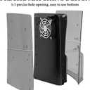 Geekria Transparent Cover Plates Compatible with PS5/ Slim Disc Edition, Replacement Shell Gaming Accessories with Fan Vents, Hard Dustproof ABS Shell Side Panels (Transparent Black)
