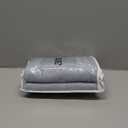 Craidlela FogBlue Thick Fabric Shower Curtain, 3D Embossed Woven Rustic Blue Cloth Shower Curtain Set, Water Repellent Weighted 230GSM Hotel Quality Machine Washable Bath Curtains with Hooks 72x78