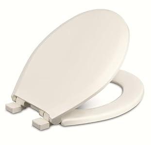 Centoco Slow-Close Round Plastic Toilet Seat, Fits Kohler/American Standard/TOTO, Light Weight Residential, Made in the USA, 3700SC-416, Biscuit