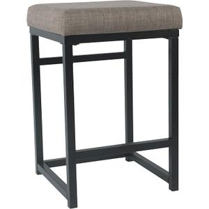 Homepop Home Decor | Modern 24-Inch Counter Stool | Backless Metal Frame Bar Stools Counter Height | Decorative Home Furniture, Brown, K7651.24-F1552