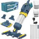 Vucaki 5-in-1 Cordless Pool Vacuum with 14" 8-Wheel Vacuum Head,10.8FT Telescopic Pole, 18.9GPM Suction, 70Min Runtime, IPX8 Waterproof, Pool Vacuum Cleaner for Inground & Above Ground Pools and Spas