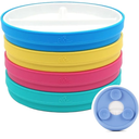 Elk and Friends Kids 6.7” Porcelain Divided Plates with Silicone Suction Sleeves | Suitable for Babies/Kids/Toddlers | Microwave & Dishwasher Safe | Non Slip | Snack Dishes | 4 Pack