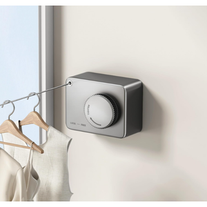 MUSTORN Retractable Clothesline Indoor, Non-Sagging Outdoor Clothes Line Retracting Heavy Duty Clothes Drying Laundry Line Wall Mounted Stainless Steel Line-13.8 Feets(Rectangle-Gray