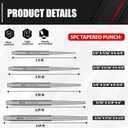 C&T 16-Piece Punch and Chisel Set With Storage Pouch, Including Taper, Cold Chisels, Pin, Center, Chrome Vanadium Steel