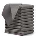 TEESOD 10 Pcs Thickened Magic Cleaning Cloth, Microfiber Streak Free Cleaning Cloths Reuseable Magic Cleaning Wipes for Windows Glass, Grey