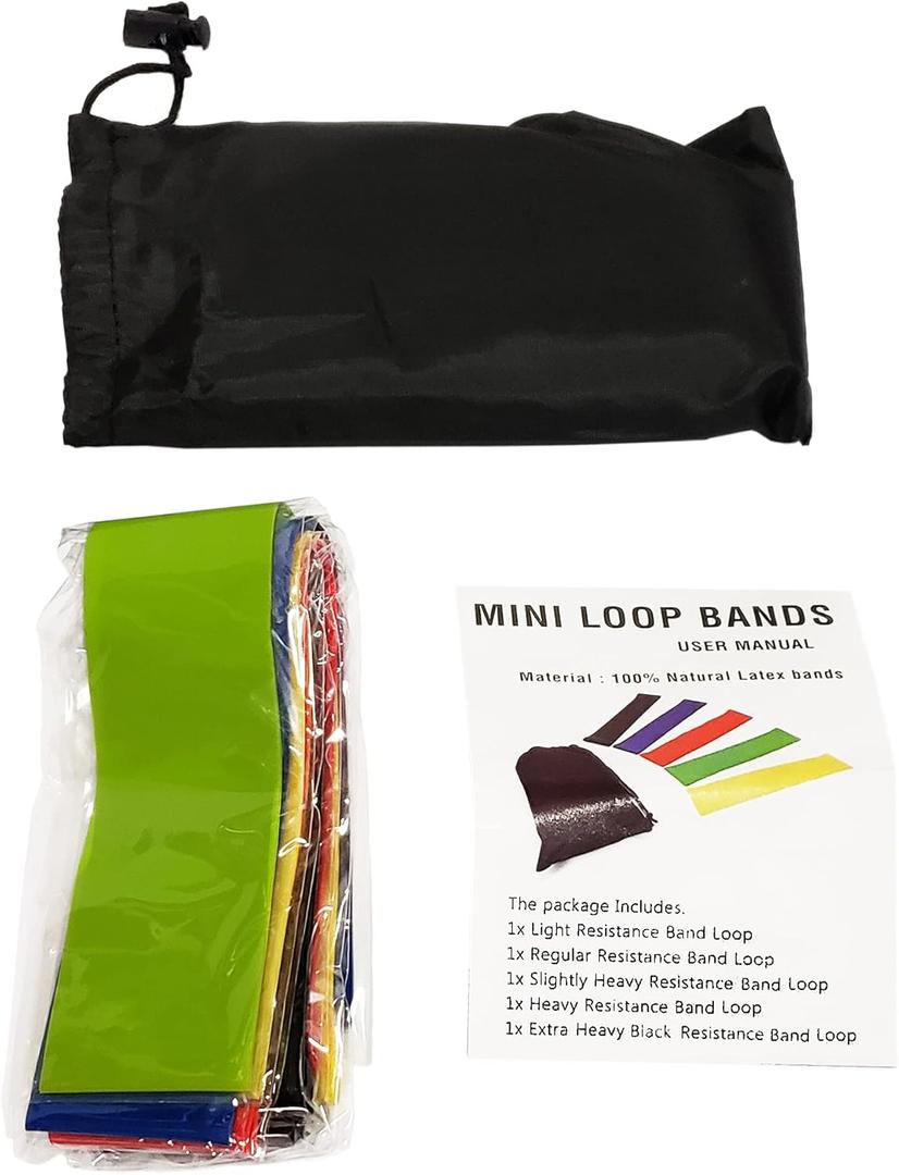 Resistance Band Set - Natural Latex - Set of 5 Bands - Increasing The Effectiveness of Exercises