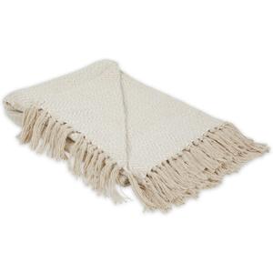 DII Chevron Throw Collection Handloomed Cotton, 50x60, Off-White