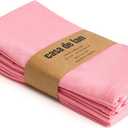 Cloth Napkins Set of 6 Pink 18x18 Inch Cotton Dinner Napkins Soft, Reusable, Washable, Durable & Absorbent Table Napkins Wedding, Restaurant, Hotel, Event Party Napkins Casa De Lan