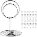 26Pcs Place Card Holder, Table Number Holders, Wire Picture Holder, Small Size Table Card Holders, Photo Holder for Centerpieces, Wedding Reception, Party, Birthday (Silver)