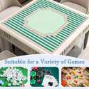 Green Stripe Mahjong Mat 31.5x31.5 Inch, Pink Stripes Decorative Frame Non-Slip and Noise Reduction Mah Jong Table Mat Cover Gifts for Mahjong Lovers Poker Board Games Dominoes