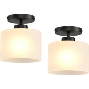 Semi Flush Mount Ceiling Light, Modern Kitchen Lighting Fixtures Ceiling, Rustic Ceiling Light Fixtures, Ceiling Lights with Glass Shade for Hallway Foyer Entryway Bedroom