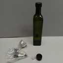 AOZITA 17oz Glass Olive Oil Bottle Dispenser - 500ml Green Oil and Vinegar Cruet with Pourers and Funnel - Olive Oil Carafe Decanter for Kitchen