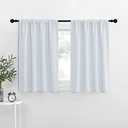 NICETOWN Greyish White Window Curtain Panels - Thermal Insulated Rod Pocket Room Darkening Curtain Sets for Bedroom (Platinum - Greyish White, 2 Panels, 42 in x 36 in (W x L))