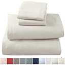 Great Bay Home Extra Soft 100% Turkish Cotton Flannel Sheet Set. Warm, Cozy, Lightweight, Luxury Winter Bed Sheets in Solid Colors. Nordic Collection (Queen, Pristine Ivory)