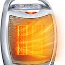 GiveBest Portable Electric Space Heater with Thermostat, 1500W/750W Safe and Quiet Ceramic Heater Fan, Heat Up 200 Square Feet for Office Room Desk Indoor Use, Silver