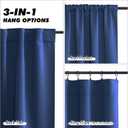2 x KGORGE Blue Curtains 45 inch Length 2 Panel Sets for Small Window, Room Darkening Thermal Insulated Noise Reducing Energy Efficiency Back Tab Curtains for Living Room Kitchen, W34 x L45