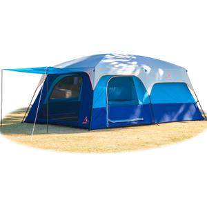 KTT Extra Large Tent 14 Person(B),Family Cabin Tents,2 Rooms,3 Doors and 3 Windows with Mesh,Straight Wall,Waterproof,Double Layer,Big Tent for Outdoor,Picnic,Camping,Family Gathering