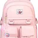 CCJPX Girls Backpack, 16 inch School Laptop Bag College Bookbag, Anti Theft Daypack for Teens Girls Students Women (Light Pink)